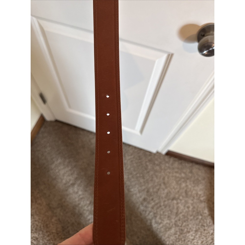 Bosca Brown Genuine Italian Leather Belt Size 44 Full Grain Hand Stained New - Picture 12 of 12